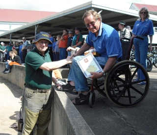 Rex in wheelchair